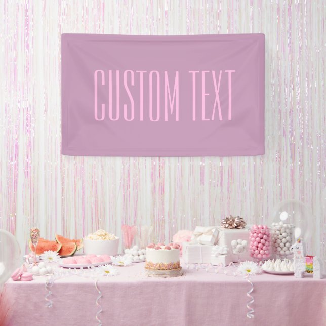 Banderoles Pastel Purple & Pink clair | Texte modifiable mode (Fête)
