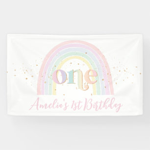 Banderoles Pastel Rainbow 1er anniversaire