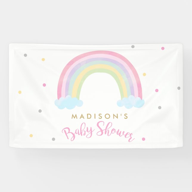 Banderoles Pastel Rainbow Baby shower Welcome (Horizontal)