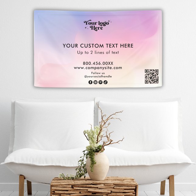 Banderoles Pastel Rainbow Gradient Logo Event Display Vinyl (Créateur téléchargé)
