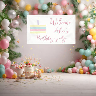 Banderoles Pastel rose arc-en-ciel Baby Girl fête d'anniversa