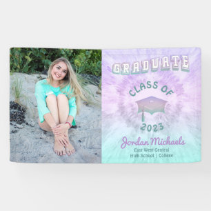 Banderoles Pastel Tie Dye Graduate Photo Graduate