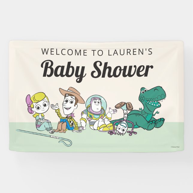 Banderoles Pastel Toy Histoire Personnages Baby shower Bienve (Horizontal)
