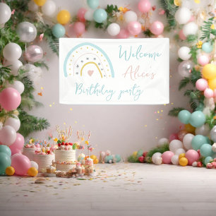 Banderoles Pâte arc-en-ciel Pastel Baby Birthday Party