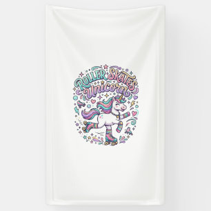 Banderoles Patins à roulettes Licorne Graphique de style rétr