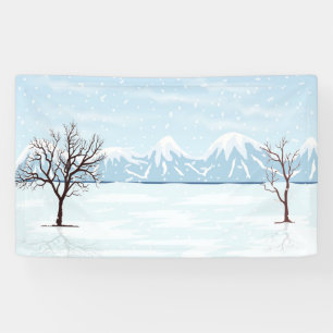 Banderoles Paysage d'hiver plat