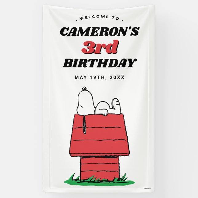 Banderoles Peanuts Snoopy Dog House Birthday Banner (Vertical)
