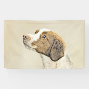 Banderoles Peinture de Brittany - Joli Art Original de Chien