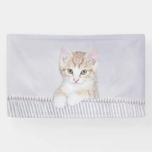 Banderoles Peinture de chaton tigré orange - Art félin origin