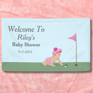 Banderoles Peinture De Golf Bébé Girl Sweet Caddy Bienvenue