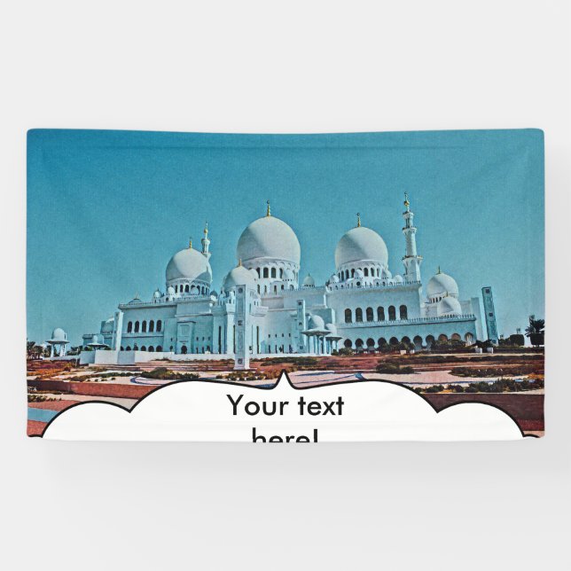 Banderoles Peinture de mosquée d'Abu Dhabi (Horizontal)