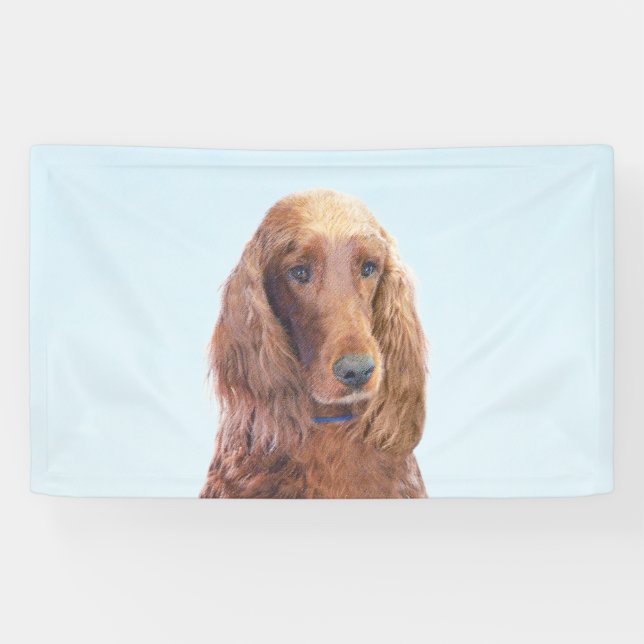 Banderoles Peinture de Setter irlandais - Joli art original d (Horizontal)