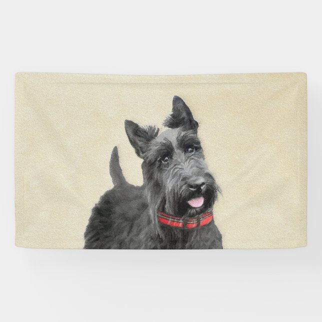 Banderoles Peinture écossaise Terrier - Cute Original Chien A (Horizontal)