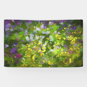 Banderoles Peinture fleur sauvage Impasto - Art Fleur Origina