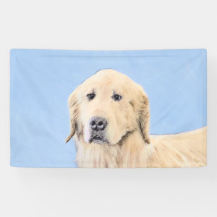 Banderoles Peinture Golden Retriever - Joli art original chie