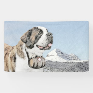 Banderoles Peinture Saint Bernard - Cute Original Chien Art