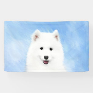 Banderoles Peinture Samoyed Puppy - Jolie Art Original Chien