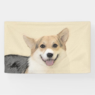 Banderoles Pembroke Welsh Corgi Peinture - Art Chien original