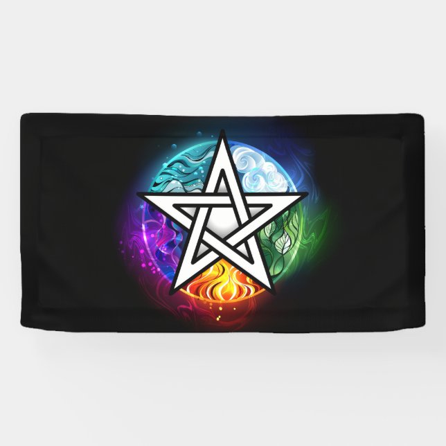 Banderoles pentagramme du Wiccan (Horizontal)