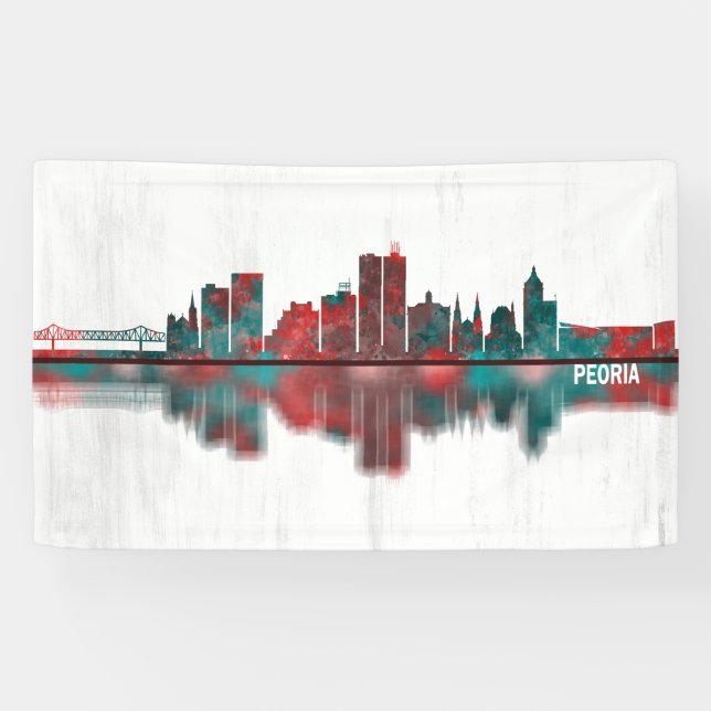 Banderoles Peoria Illinois Skyline (Horizontal)
