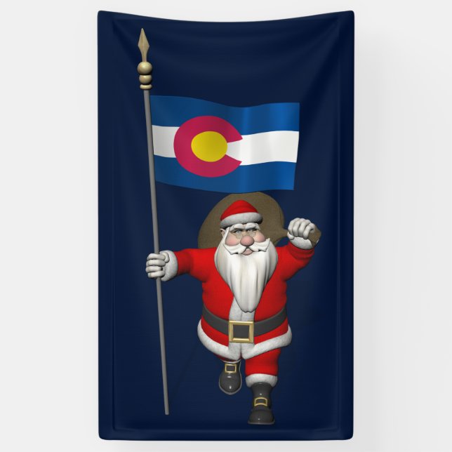 Banderoles Père Noël Avec Drapeau Du Colorado (Vertical)