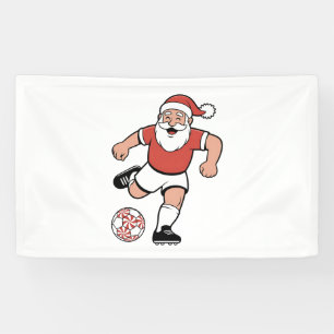 Banderoles Père Noël Jouer au football Joueur de Noël Sport