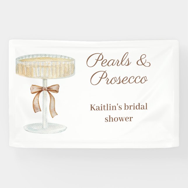 Banderoles Perles et l'amour de la douche nuptiale Prosecco (Horizontal)