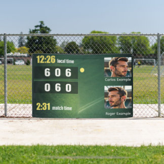 Banderoles Personalized Tennis Scoreboard – Custom Match