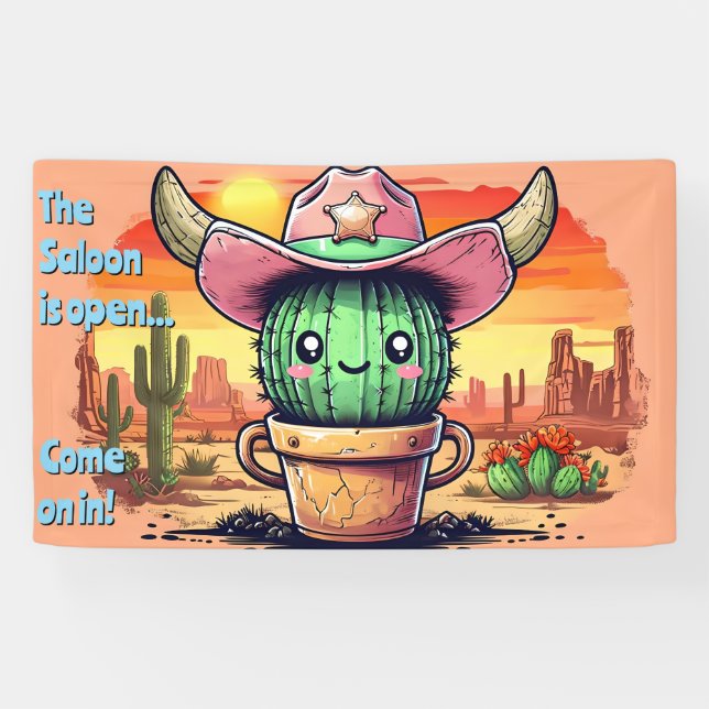 Banderoles Personnage du shérif Spike-Cottoncandy Cactus (Horizontal)