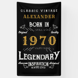 Banderoles Personnalisé 1970 Anniversaire Ajouter Votre Nom L