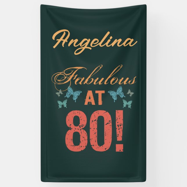 Banderoles Personnalisé 80e anniversaire Fabuleux (Vertical)