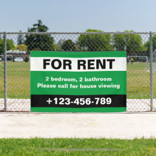 Banderoles Personnalisé Pour La Location Immobilier Noir Vert