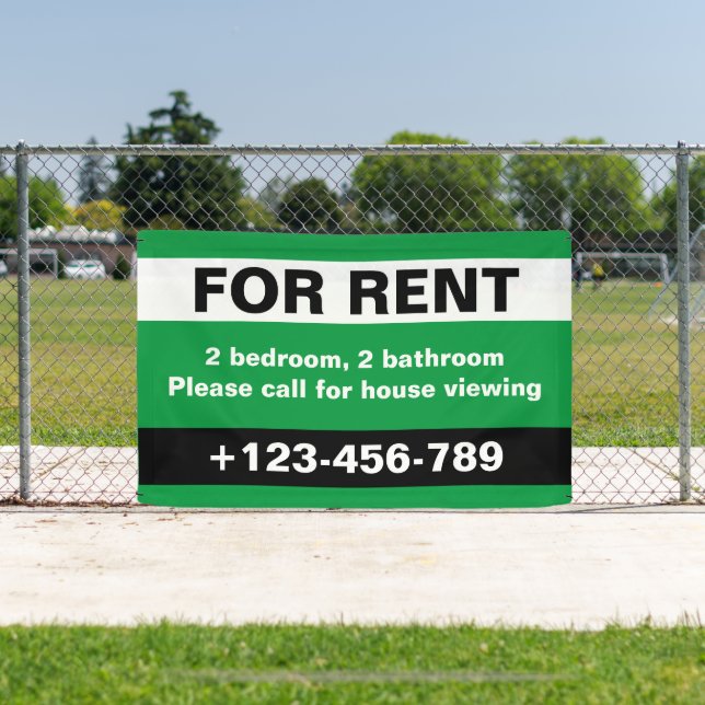 Banderoles Personnalisé Pour La Location Immobilier Noir Vert (Insitu)