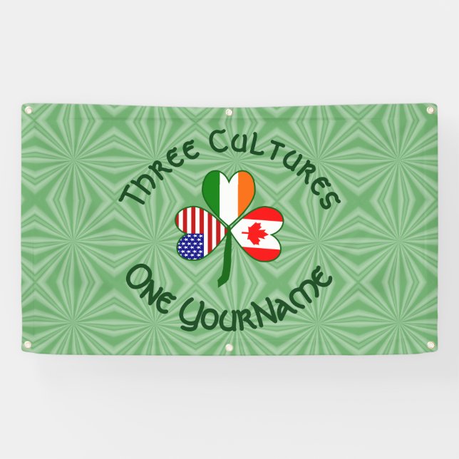 Banderoles Personnalisé Shamrock irlandais américain canadien (Horizontal)