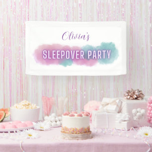 Banderoles Personnalisé 'Sleepover Party' Couleurs pastel
