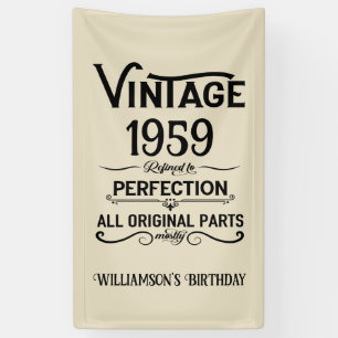 Banderoles Personnalisé vintage 65e anniversaire cadeaux noir