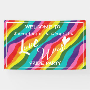 Banderoles Personnalisée Rainbow Love Wins Party