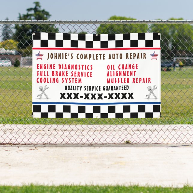 Banderoles Personnaliser Auto Repair Shop Full Service USA Fl (Insitu)