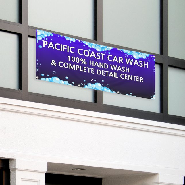 Banderoles Personnaliser Bubbly Blue Car Wash Business (Bâtiment extérieur)