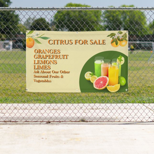 Banderoles Personnaliser Citrus Pour Vendre Fruit Stand Small (En situation)