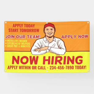 Banderoles Personnaliser Détaillé Nous recrutons Commercial G