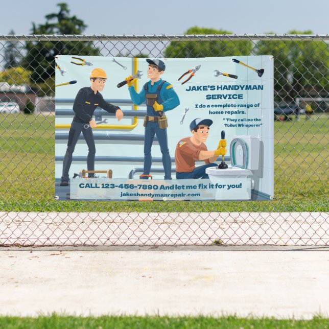 Banderoles Personnaliser Funny Handyman Business Publicité (Insitu)