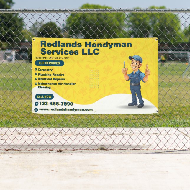 Banderoles Personnaliser Handyman Business Promo clôture (En situation)