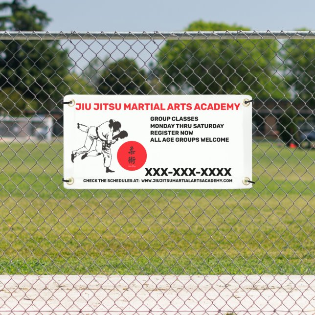 Banderoles Personnaliser Jiu Jitsu Martial Arts School Busine (Insitu)