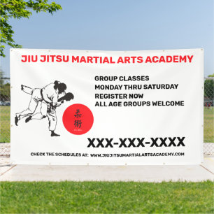 Banderoles Personnaliser Jiu Jitsu Martial Arts School Busine
