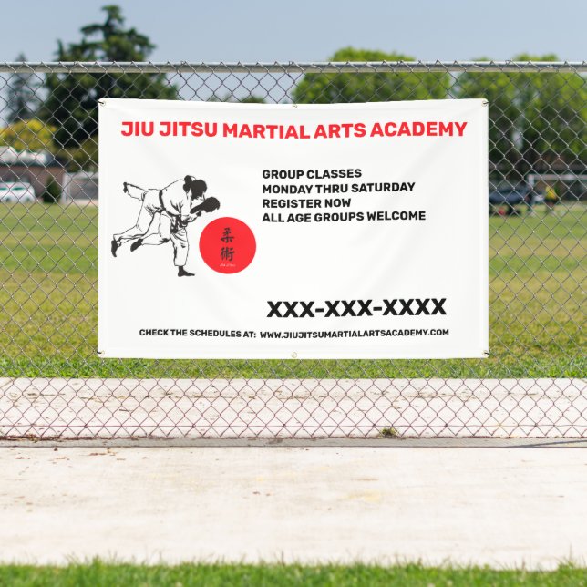 Banderoles Personnaliser Jiu Jitsu Martial Arts School Busine (Insitu)