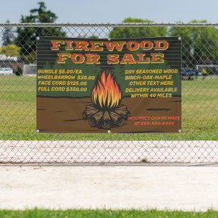 Banderoles Personnaliser le bois de chauffage rustique pour l