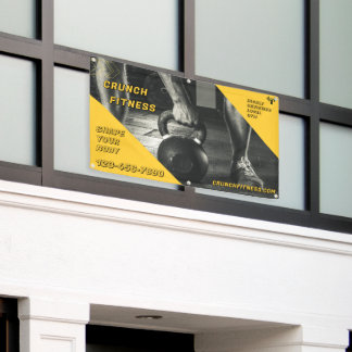 Banderoles Personnaliser l'image de poids jaune noir de gym W