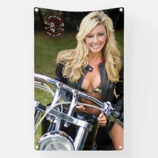 Banderoles Personnaliser Moto Shop Logo Bikini Babe Vertica (Verticale)