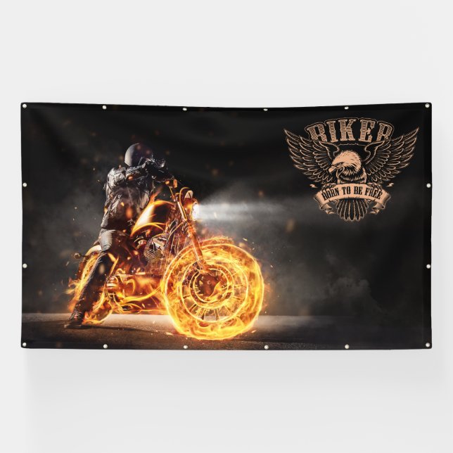 Banderoles Personnaliser Motorcycle Biker Réparation Logo Wal (Horizontal)